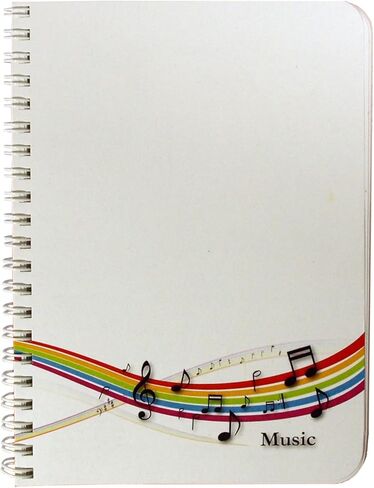 BookFactory Music Notebook/Music Journal - 100 Pages, Laminate Cover, Wire-O, 5" x 7" (12.7cm x 17.7cm), 10 Staves per page Format (LOG-100-57CW (Music)) in Saudi Arabia