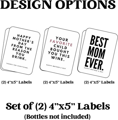 Set of 2 Mother's Day Wine Labels, Gifts for Mom, Mother's Day Gift Ideas, Best Gifts for Mom, Unique Mother's Day Gifts, Mother's Day Presents (Mother's Day Best Mom Ever) in Saudi Arabia