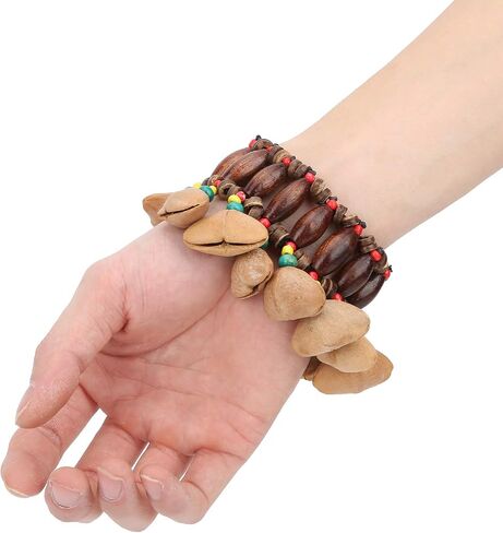 RiToEasysports African Drum Bracelet, Handmade Nut Shell Handbell Percussion African Tribal Style Drum Bracelet with Crisp Sound for Music Lovers in Saudi Arabia