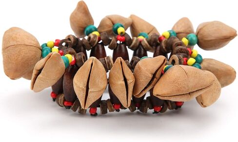 RiToEasysports African Drum Bracelet, Handmade Nut Shell Handbell Percussion African Tribal Style Drum Bracelet with Crisp Sound for Music Lovers in Saudi Arabia