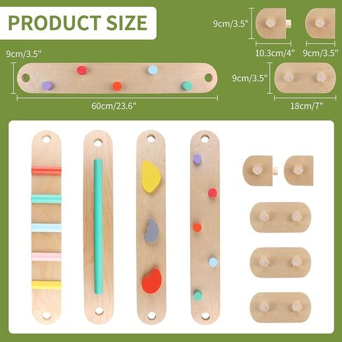Autirinee 4 PCS Wooden Balance Beam, Montessori Toy for Kids 3-5, Toddler Balance Beams, Build Coordination and Gross Motor Skills, Gymnastics Obstacle Course Indoor Outdoor Use in Saudi Arabia