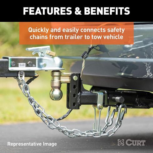 CURT 81266 Snap Hook Trailer Safety Chain Hook Carabiner Clip, 3/8-Inch Diameter, 2,000 lbs in Saudi Arabia