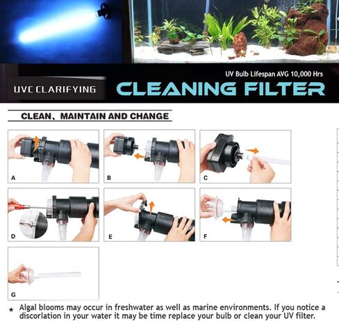 OXYFUL 36W UV 2G11-4 Pin Base Replacement Light Clarifier Lamp Filter for Aquarium Koi Pond Fish Tank Compatible to CUV-336 / CUV-636 in Saudi Arabia