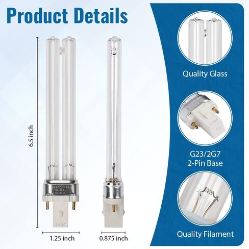 OXYFUL 36W UV 2G11-4 Pin Base Replacement Light Clarifier Lamp Filter for Aquarium Koi Pond Fish Tank Compatible to CUV-336 / CUV-636 in Saudi Arabia