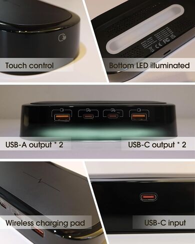 5 in 1 USB C Charging Station Wireless Charger with Multi USB Port, Mood Light, Fast 60W GaN Adapter for iPhone 15 Pro Max/14/13 iPad Samsung Tablet Galaxy S23/S24 Pixel 8 Multiple Devices Home Office in Saudi Arabia