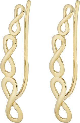 Kooljewelry 10k Yellow Gold High Polish Graduated Infinity Climber Earrings in Saudi Arabia