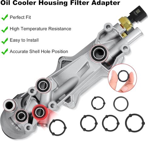 Fit for 926-959 Aluminum Engine Oil Cooler and Oil Filter Housing Adapter Assembly for Chrysler 300 2011-2018, for Avenger Charger, for Jeep Cherokee, for Wrangler, for Ram Promaster 3.6L V6 in Saudi Arabia