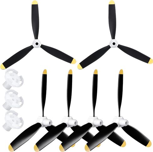 Outus 6 Sets F4u RC Plane Propeller 3 Blade Propeller Compatible with 761-8 761-9 761-16 T28 P47 Fighter Remote Control Plane Radio Controlled Plane with Propeller Adapters in Saudi Arabia