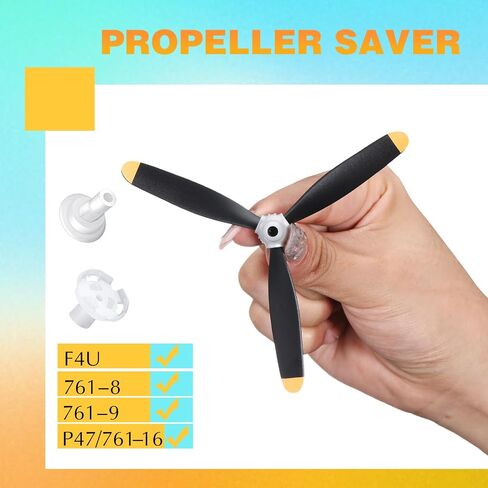 Outus 6 Sets F4u RC Plane Propeller 3 Blade Propeller Compatible with 761-8 761-9 761-16 T28 P47 Fighter Remote Control Plane Radio Controlled Plane with Propeller Adapters in Saudi Arabia