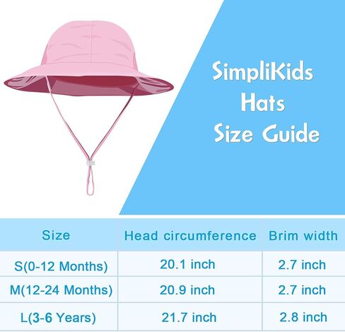 قبعة SimpliKids Sun Hat للأطفال الصغار بعمر 50+، قبعة دلو واقية من الشمس ذات حافة واسعة in Kuwait