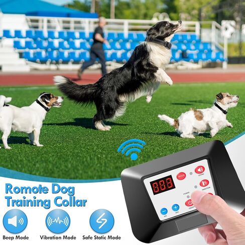 Rivulet Electric Wireless Dog Fence System Electric Dog Fence Pet Fence Wireless, 2-in-1 Dog Boundary Containment System&Rechargeable Shock Training Collar Range 990FT for Small Medium Large Dogs in Saudi Arabia