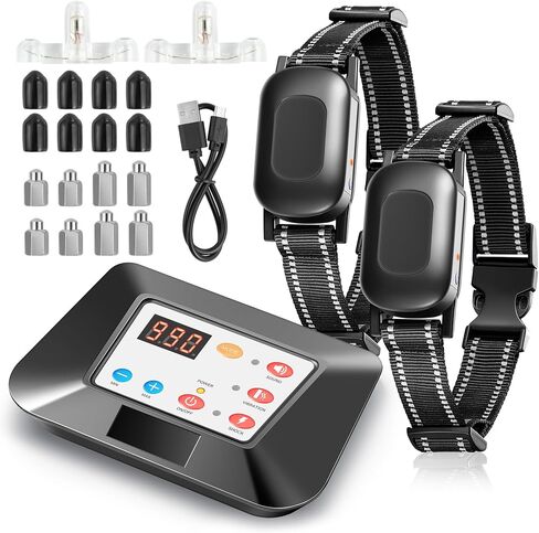 Rivulet Electric Wireless Dog Fence System Electric Dog Fence Pet Fence Wireless, 2-in-1 Dog Boundary Containment System&Rechargeable Shock Training Collar Range 990FT for Small Medium Large Dogs in Saudi Arabia