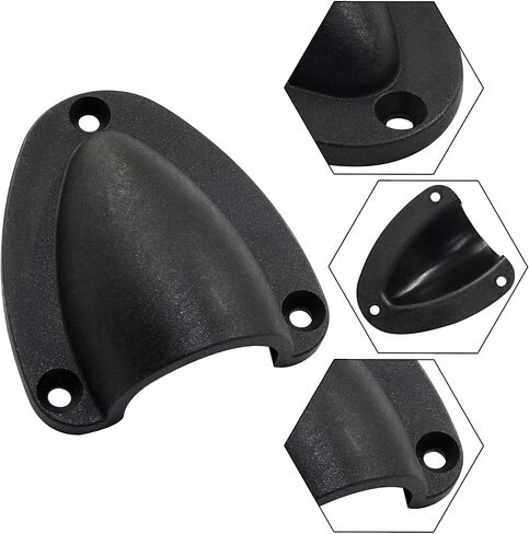 Hitefu 4PCS Marine Wire Cable Vent Cover, Nylon 2-1/2" Clam Shell Vent Boat Transducer Wiring Cover for Boat Yacht Kayak, Clamshell Vent with Mounting Screws, Black in Saudi Arabia