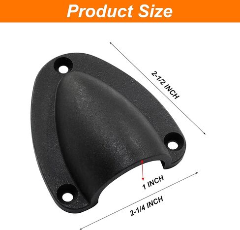 Hitefu 4PCS Marine Wire Cable Vent Cover, Nylon 2-1/2" Clam Shell Vent Boat Transducer Wiring Cover for Boat Yacht Kayak, Clamshell Vent with Mounting Screws, Black in Saudi Arabia