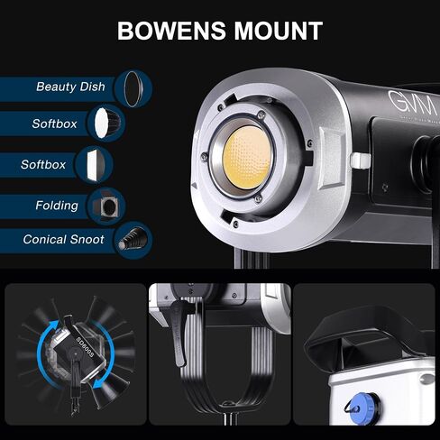 GVM SD600S Led Video Light, 360°Continuous Lighting with COB 600W 5600K Balanced Studio Light CRI97 Led Photography Lighting for Live Streaming, Film, Studio Photography, YouTube Video Shooting in Saudi Arabia