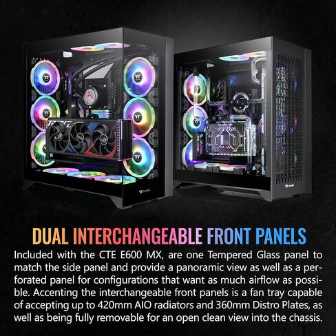 Thermaltake CTE C750 TG ARGB E-ATX Full Tower with Centralized Thermal Efficiency Design; 3x140mm CT140 ARGB Fans Pre-Installed; Tempered Glass Front & Side Panel; CA-1X6-00F1WN-01; Black in Saudi Arabia