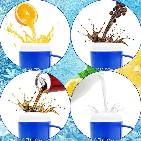 HISENAOGH DIY Slushie Cup TIK TOK Frozen Magic Slushy Maker Cup, Ice Cream Maker with Lid and Straw,Cooling Mug Birthday Gifts for Children BPA-free, Blue in Saudi Arabia