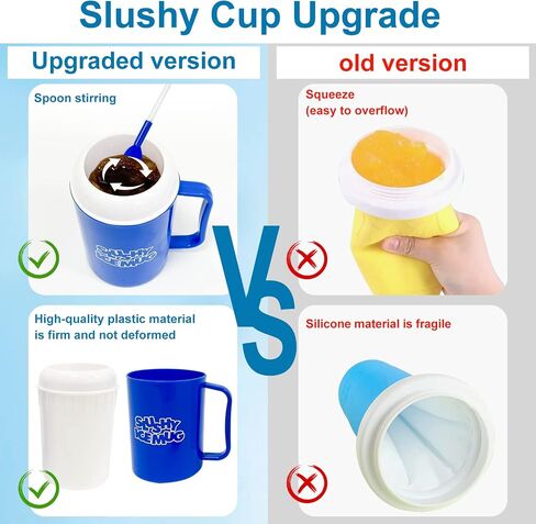 HISENAOGH DIY Slushie Cup TIK TOK Frozen Magic Slushy Maker Cup, Ice Cream Maker with Lid and Straw,Cooling Mug Birthday Gifts for Children BPA-free, Blue in Saudi Arabia