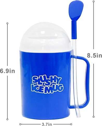 HISENAOGH DIY Slushie Cup TIK TOK Frozen Magic Slushy Maker Cup, Ice Cream Maker with Lid and Straw,Cooling Mug Birthday Gifts for Children BPA-free, Blue in Saudi Arabia