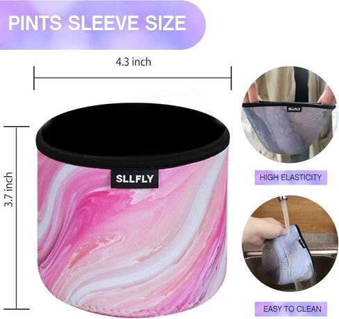 SLLFLY Deluxe Ice Cream Pints Sleeves 4 Pack, 24oz/XL Sleeves for Ninja Deluxe Creami Pints, Compatible with NC501 NC500 Series Creami Deluxe Ice Cream Maker Pints (Pints not Included) in Kuwait