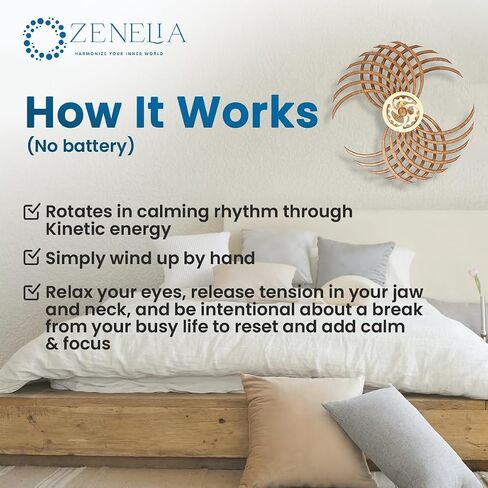 ZENELIA-Kinetic Wall Art | Wall Decor for Bedroom, Living Room, Kitchen & Office | Handcrafted Wooden Artwork Wall Art Decor | Calming Geometric Kinetic Sculpture | Soothing & Relaxing Wall Sculpture in Saudi Arabia