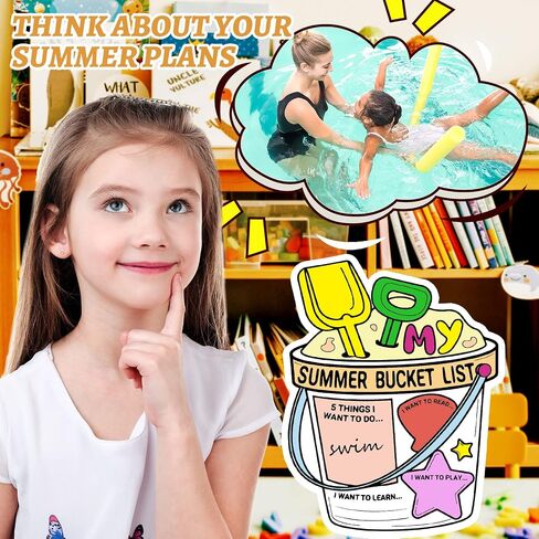 Nuanchu 36 Pieces My Summer Bucket List Activity Poster End of Year Gift from Teacher for Kids Coloring Poster Color Your Summer Bucket List Art Poster End of School Year and Camp Supplies in Saudi Arabia