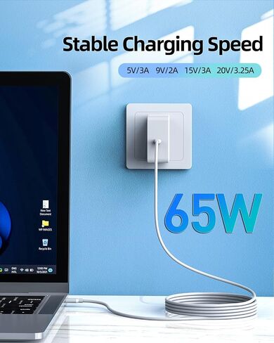65W USB C Charger Fit for Samsung Galaxy Book Charger- Samsung Galaxy Book Pro 360 NP930QDB NP950QDB Galaxy Book Pro NP950XDB 15.6"13.3 Type C Laptop Power Supply Adapter Cord in Saudi Arabia