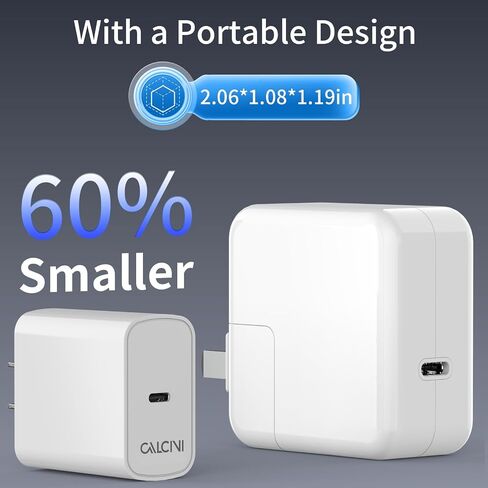 شاحن USB C بلوك CALCINI 2 Pack GAN 65W USB C شاحن سريع من النوع C لشاحن الكمبيوتر المحمول ومحول الطاقة MacBook Pro/Air، GalaxyS21/S20، Dell XP S13، Note 20/10+، Phone15/Mini iPad، Pixel in Kuwait