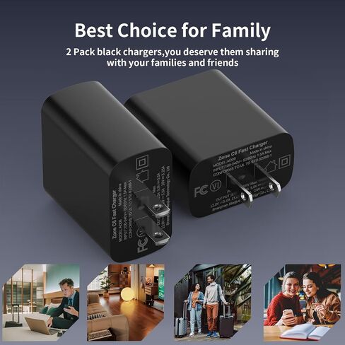 شاحن USB C بلوك CALCINI 2 Pack GAN 65W USB C شاحن سريع من النوع C لشاحن الكمبيوتر المحمول ومحول الطاقة MacBook Pro/Air، GalaxyS21/S20، Dell XP S13، Note 20/10+، Phone15/Mini iPad، Pixel in Kuwait