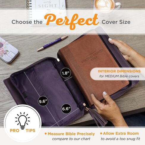 Christian Art Gifts Women's Fashion Bible Cover Purse Style Blessed, Purple Floral Faux Leather, Large in Saudi Arabia