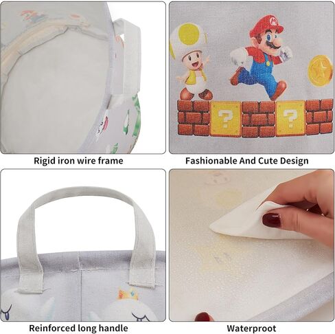 Super Basket,Nursery Bedroom Decor,Baby Laundry Large Hamper Foldable With Waterproof Pe Coating,Brothers Dirty Clothes Basket for Kids,Boys and Girls Birthday Gifts,Bathroom Set,Toy Bin (grey) in Saudi Arabia