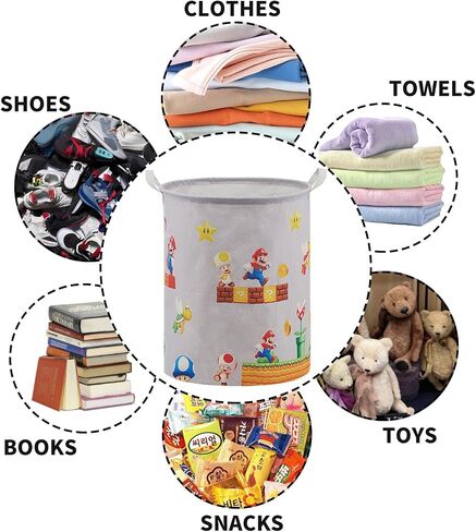 Super Basket,Nursery Bedroom Decor,Baby Laundry Large Hamper Foldable With Waterproof Pe Coating,Brothers Dirty Clothes Basket for Kids,Boys and Girls Birthday Gifts,Bathroom Set,Toy Bin (grey) in Saudi Arabia