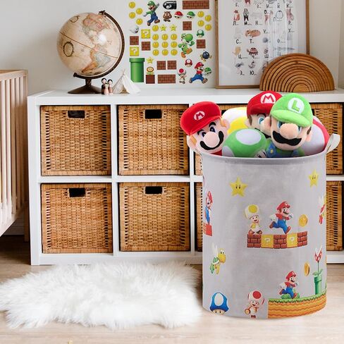 Super Basket,Nursery Bedroom Decor,Baby Laundry Large Hamper Foldable With Waterproof Pe Coating,Brothers Dirty Clothes Basket for Kids,Boys and Girls Birthday Gifts,Bathroom Set,Toy Bin (grey) in Saudi Arabia