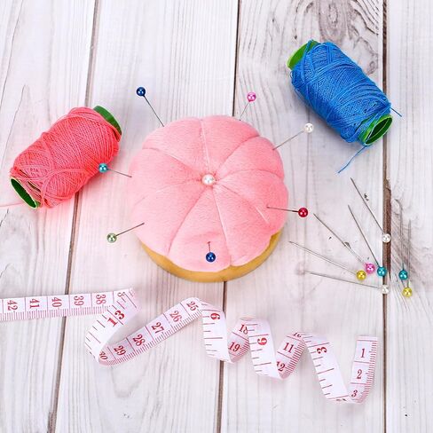 Cute Wooden Base Pin Cushions for Sewing Pin Cushion Round Sewing Pincushions Needle Holder for Sewing Quilting Needlework DIY Crafts in Saudi Arabia