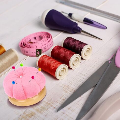Cute Wooden Base Pin Cushions for Sewing Pin Cushion Round Sewing Pincushions Needle Holder for Sewing Quilting Needlework DIY Crafts in Saudi Arabia