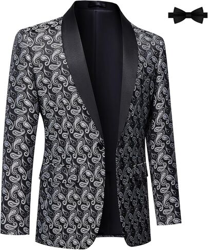 Mgnaie Mens Paisley Floral Tuxedo Jacket Slim Fit One Button Blazer Jacket Shawl Lapel Dinner Party Prom Tuxedo 2024 in Kuwait