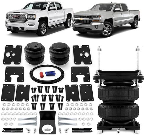 مجموعة تعليق أكياس الهواء الزنبركية VIGOR متوافقة مع 1999-2007 Chevy Silverado 1500، GMC Sierra 1500 2WD & 4WD Pickups Rear Air Helper Spring Kit، ما يصل إلى 5000 رطل من سعة تسوية الحمل in Kuwait
