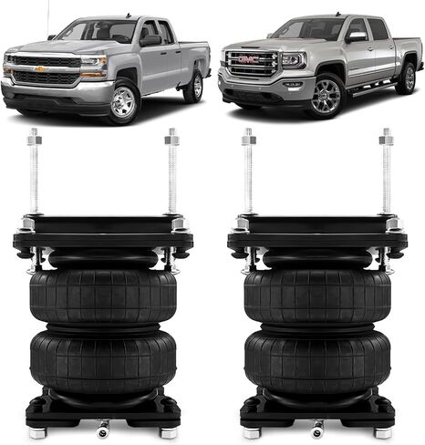 مجموعة تعليق أكياس الهواء الزنبركية VIGOR متوافقة مع 1999-2007 Chevy Silverado 1500، GMC Sierra 1500 2WD & 4WD Pickups Rear Air Helper Spring Kit، ما يصل إلى 5000 رطل من سعة تسوية الحمل in Kuwait