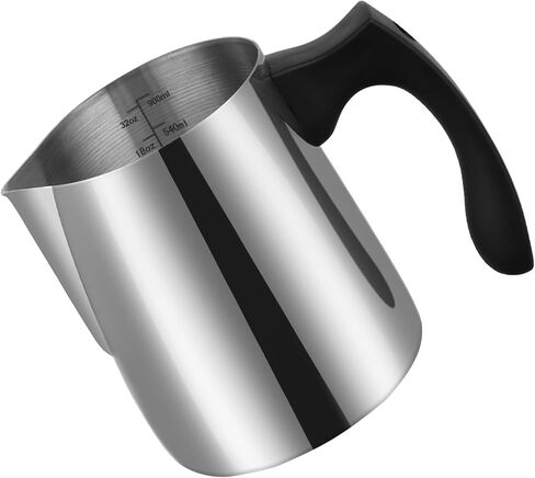 وعاء صب الشموع، وعاء ذوبان الشمع بسعة 32 أونصة، إبريق صب الشموع سعة 900 مل، مجموعة صنع الشموع من الفولاذ المقاوم للصدأ، لوازم صنع الشموع بمقبض مقاوم للحرارة وتصميم فوهة صب بدون قطرات in Kuwait