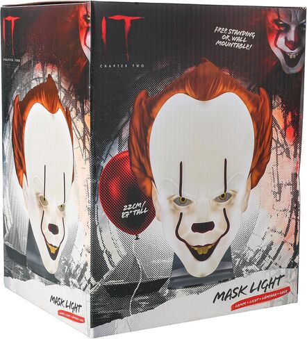Paladone Pennywise Mask Light, Free Standing or Wall Mountable Halloween Decoration, Scary IT Clown Mask Lighting, 22cm (8.7") in Saudi Arabia