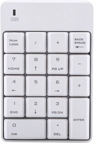 2.4GHz Numeric Keypad Wireless USB Numeric Keypad Numpad Number with Mini USB Receiver 18 Keys for Laptop PC New(White) in Saudi Arabia