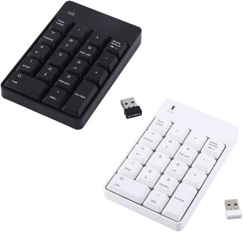 2.4GHz Numeric Keypad Wireless USB Numeric Keypad Numpad Number with Mini USB Receiver 18 Keys for Laptop PC New(White) in Saudi Arabia