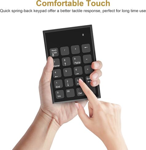 Wireless Number Pad and Mouse, 2.4GHz Ultra Slim 19 Keys USB Wireless Numeric Keypad and 3 Adjustable DPI Silent Mouse for Laptop, Notebook, Desktop, PC Computer in Kuwait