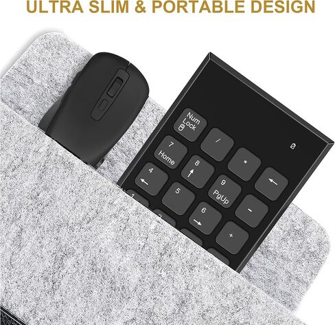 Wireless Number Pad and Mouse, 2.4GHz Ultra Slim 19 Keys USB Wireless Numeric Keypad and 3 Adjustable DPI Silent Mouse for Laptop, Notebook, Desktop, PC Computer in Kuwait