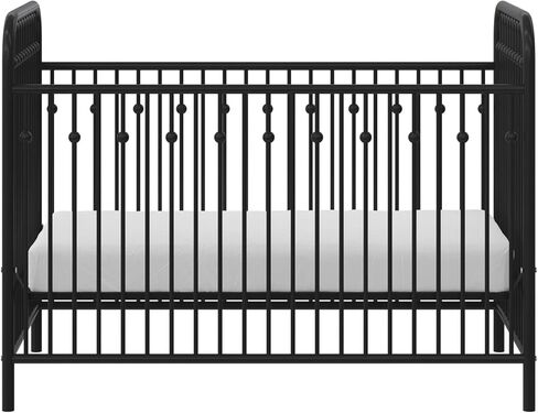 سرير أطفال معدني من ليتل سيدز مونارك هيل آيفي مع مرتبة سيفتي فيرست هيفنلي دريمز للأطفال والرضع، أسود in Kuwait