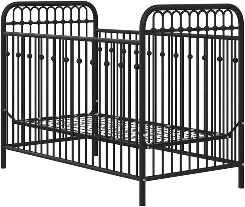 سرير أطفال معدني من ليتل سيدز مونارك هيل آيفي مع مرتبة سيفتي فيرست هيفنلي دريمز للأطفال والرضع، أسود in Kuwait