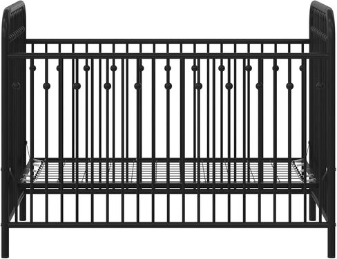 سرير أطفال معدني من ليتل سيدز مونارك هيل آيفي مع مرتبة سيفتي فيرست هيفنلي دريمز للأطفال والرضع، أسود in Kuwait