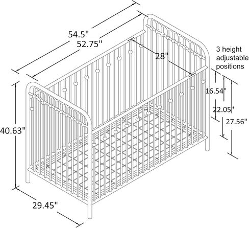 سرير أطفال معدني من ليتل سيدز مونارك هيل آيفي مع مرتبة سيفتي فيرست هيفنلي دريمز للأطفال والرضع، أسود in Kuwait