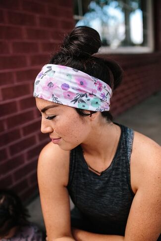 Maven Thread Flora، عصابات رأس للتمرين للنساء، عصابات رأس واسعة للنساء، عصابة رأس للجري الرياضي للتمرين، عصابة رأس رياضية للتمارين الرياضية واليوجا 4 بوصات سميكة غير قابلة للانزلاق للنساء، عبوتان in Kuwait