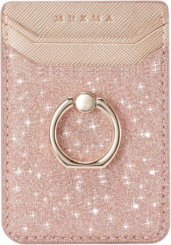 XiaBone Phone Card Holder RFID Wallet Credit Adhesive Cell Case Stick-on Card Holder Compatible with iPhone and Android Smartphones (Flash Gold) in Saudi Arabia